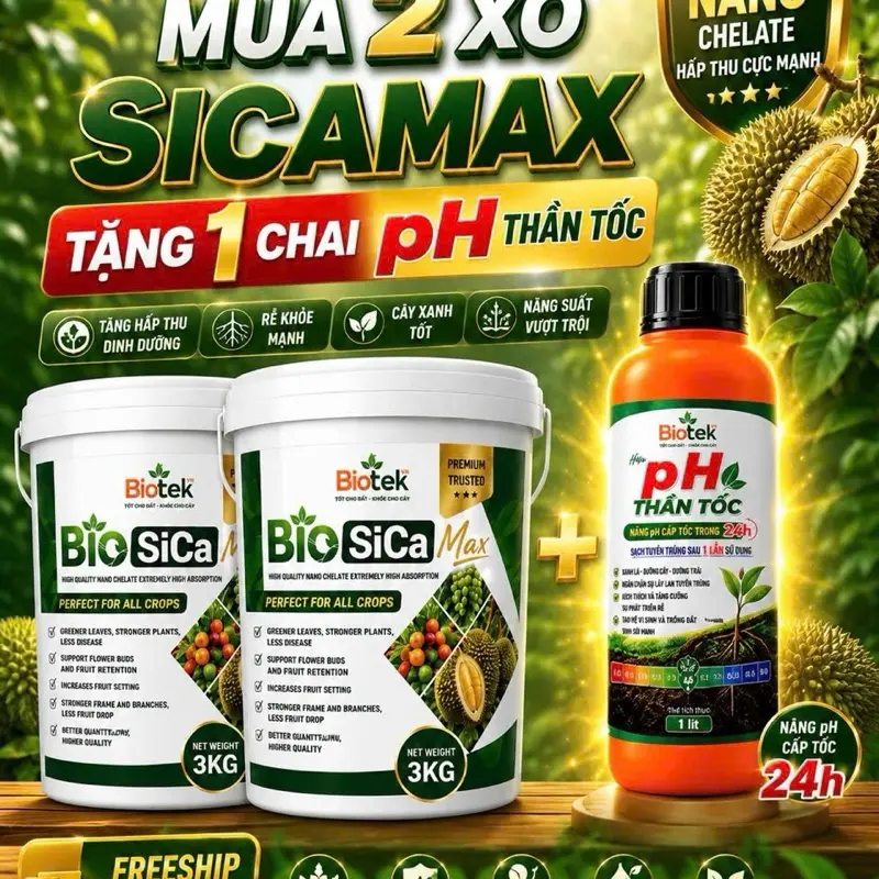 Xô BIO SiCa Max 3kg – Trung Vi Lượng Cao Cấp Cho Cây Trồng - CANXI - SILIC - MAGIE thương hiệu BIOTEK - Ảnh 2