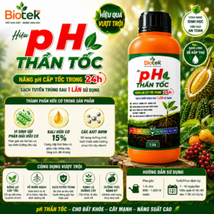 PH THẦN TỐC 24H 1L -NÂNG PH KÍCH RỄ - TĂNG HẤP THU DINH DƯỠNG - PHÂN BÓN HỮU CƠ - SẢN PHẨM THƯƠNG HIỆU BIOTEK
