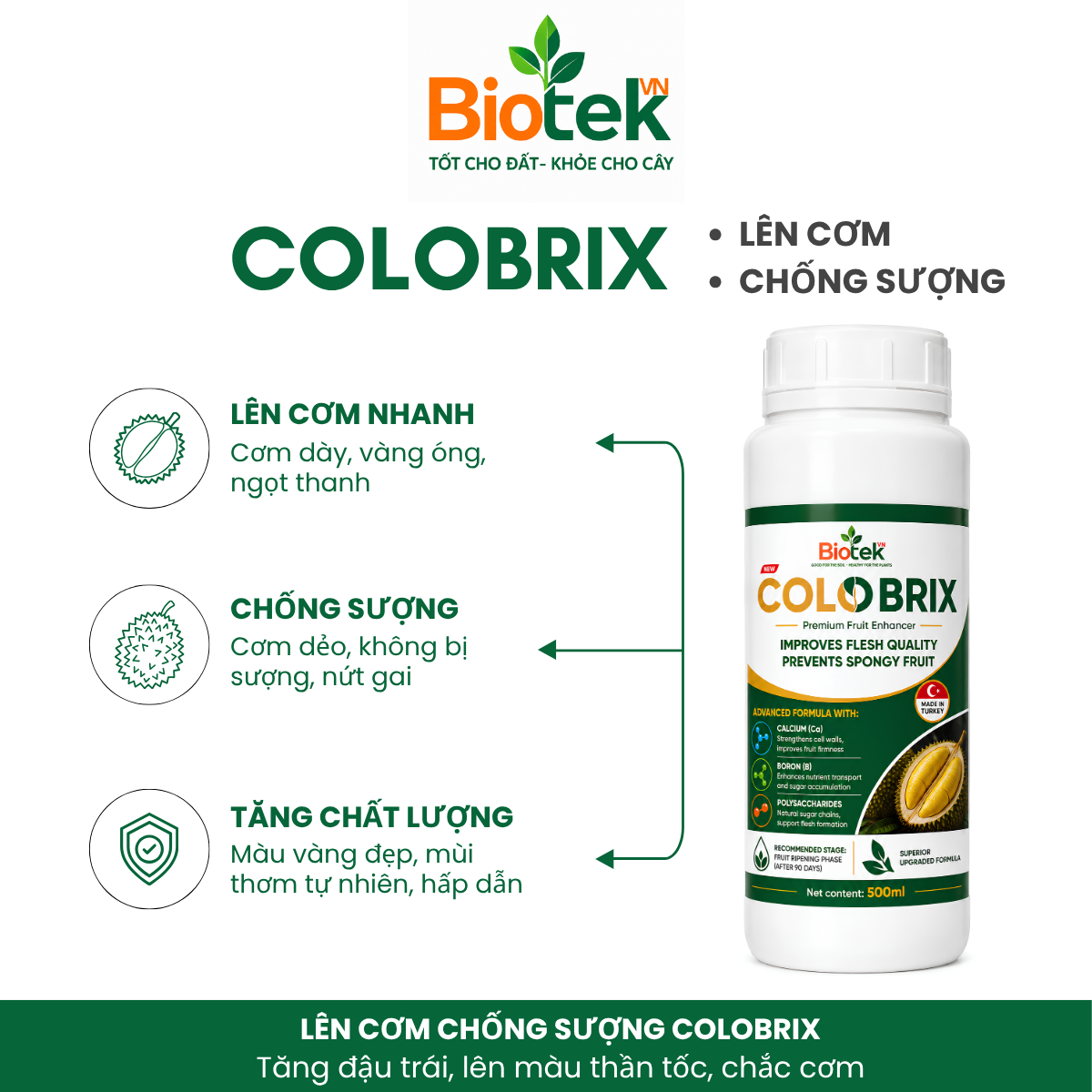 COLOBRIX 500ml – Hỗ trợ lên màu, chắc cơm và chất lượng trái - Ảnh 5